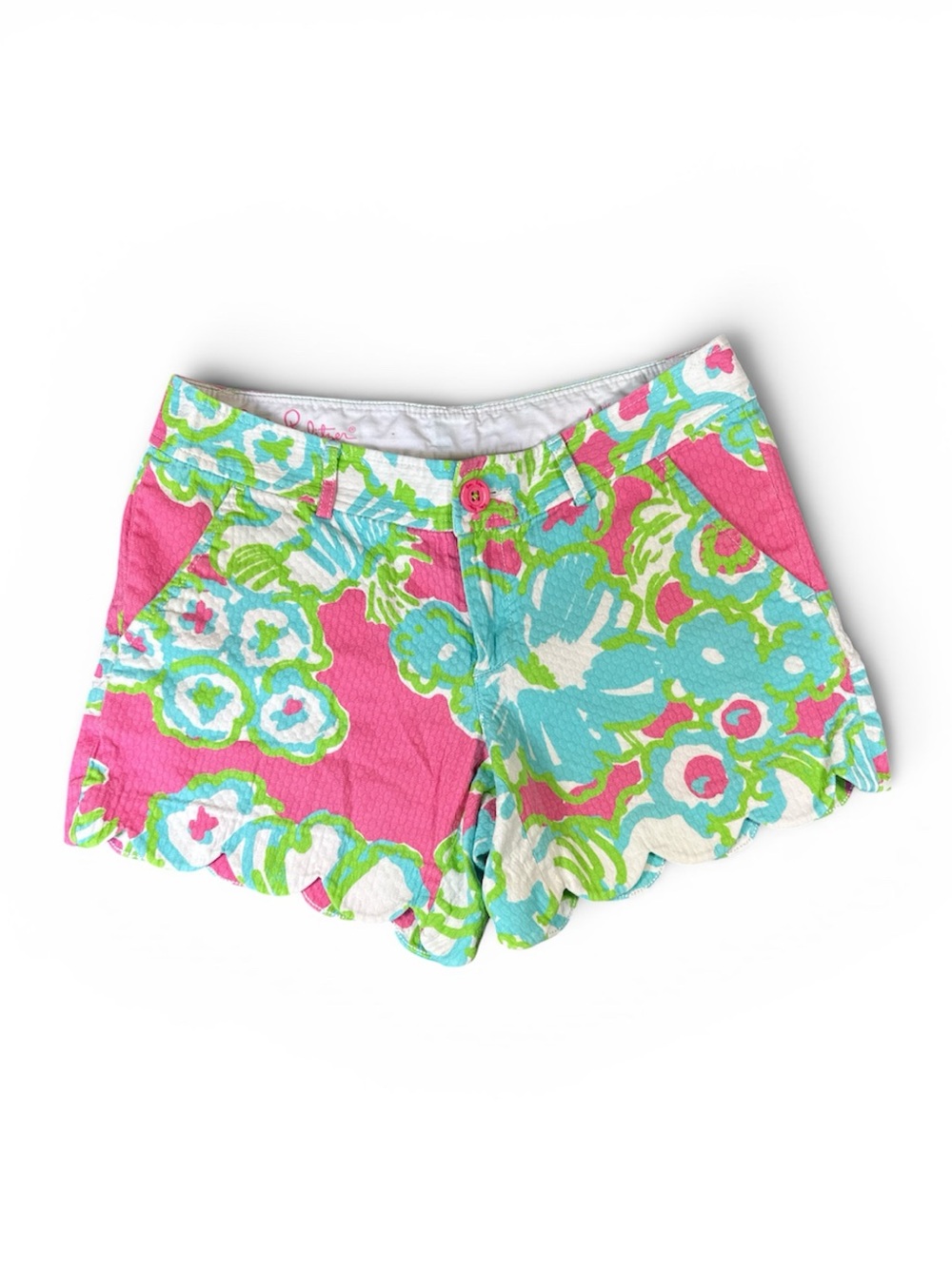 Lilly Pulitzer Floral Scalloped Women's Shorts | 4 | Coastal, Preppy, Classic